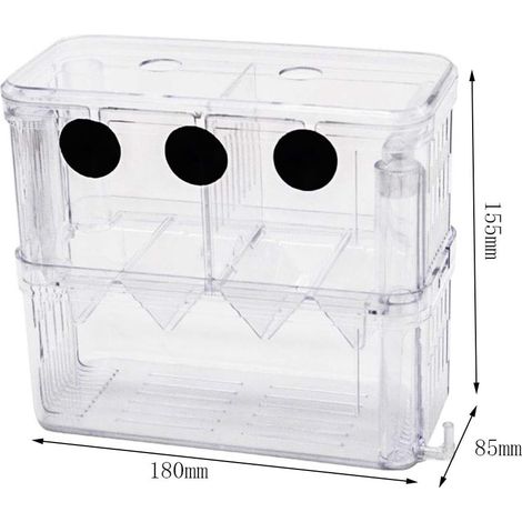 Fish Breeding Box Acrylic Floating Isolation Box Double Layer Breeding Incubator Aquarium Breeding Trap Separator Container with Suction CupsL Fish Breeding Box Acrylic Floating Isolation Box Double Layer Breeding Incubator Aquarium Breeding Trap Separator Container with Suction CupsL