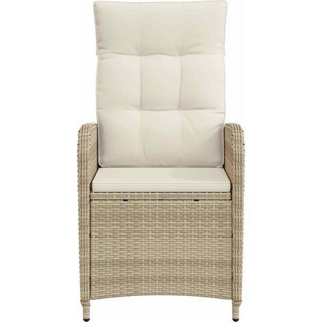 Maison Exclusive - Verstellbarer Gartenstuhl Beige und Cremeweiß