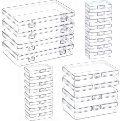 24 Assorted Storage Boxes, Clear (1/5)