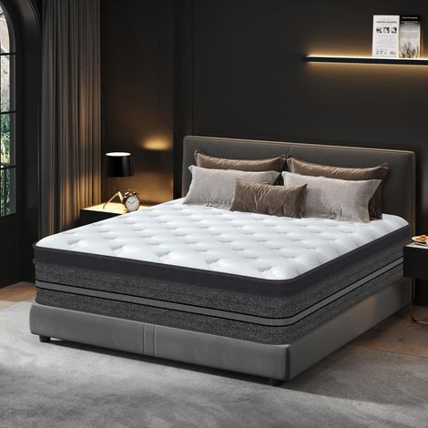 Yidatong – Matelas hybride 140x200 cm – Très épais 30 cm – Mousse à mémoire de forme et ressorts ensachés – 7 zones ergonomiques – Hypoallergénique
