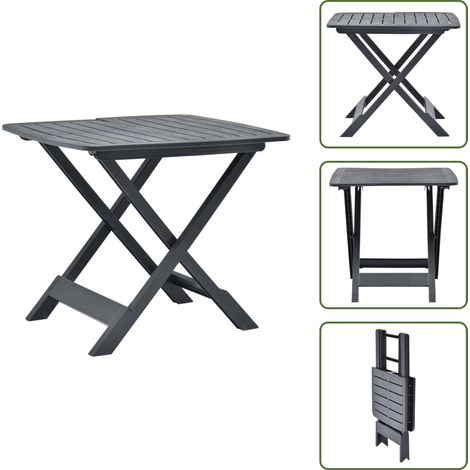 Gartentisch Klappbar Anthrazit 79x72x70 cm Kunststoff - Gartentisch - Kunststoffe Möbel - Outdoor Esstisch - Balkontisch - Terrassenmöbel (1/5)