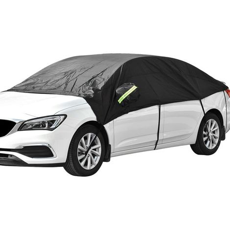 Housse de Protection Demi Bâche Voiture Housse de Protection pour Couverture de Pare Brise avec Bande Réfléchissante Anti-Neige Protection UV (1/5)