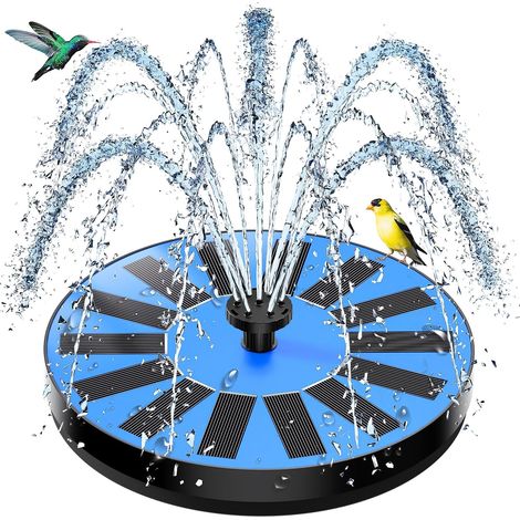 Fontaine Solaire Pompe Verre,Solaire Flottant Extérieur Fontaine Pompe Bassin Solaire avec 8 Buses pour Bain d'oiseaux Aquarium Étang Piscine Patio Jardin Fontaine Décoration de Jardin (1/5)
