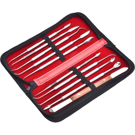 Kit de sculpture portable en métal (10 pièces) pour la décoration de bijoux et la sculpture sur cire. (1/5)