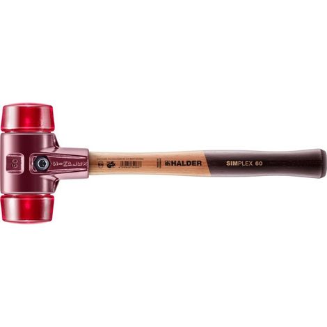 HALDER SIMPLEX Schonhammer Ø 60 mm Plastik rot mit Tempergussgehäuse (1/5)