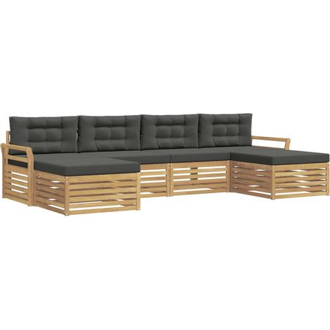 Outdoor Sofa Set 6 pcs White and Anthracite Solid Acacia Wood vidaXL (1/5)