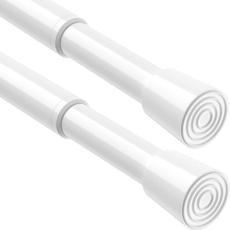 1 Tringle à rideaux, 70-100 cm, sans perçage, acier, blanc, pour porte, fenêtre, placard