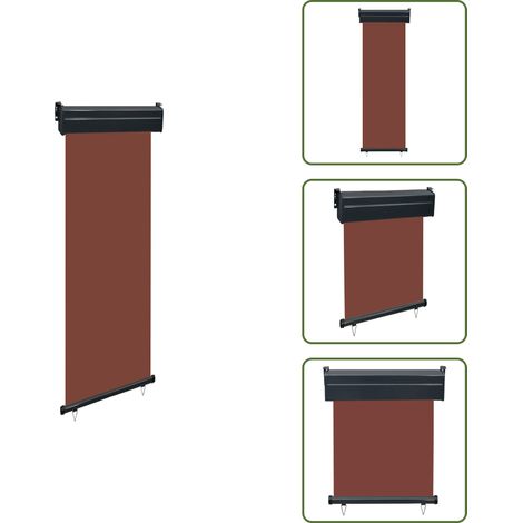 The Living Store Tendalino Laterale per Balcone 65x250 cm Marrone - Ombreggiatura balcone
