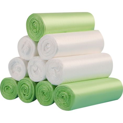 Sacs poubelles biodégradables et recyclables - Verts - 10 L 45 x 50 cm - Lot de 200