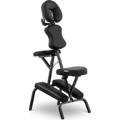 Silla de masaje plegable - 47 x 72 x 115 cm - 160 kg - Negro (1/5)