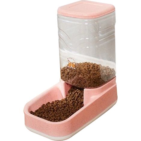 1 distributeur automatique de nourriture et d'eau par gravité, capacité 3,8 L, pour chiens chats lapins, sans électricité (1/5)