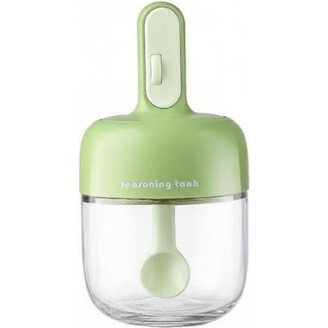 Pot à épices avec Cuillère Rétractable (2X) - Récipient à épices Multifonctionnel avec Cuillère Rétractable et Joint étanche - Shaker, 5 pièces (1/5)