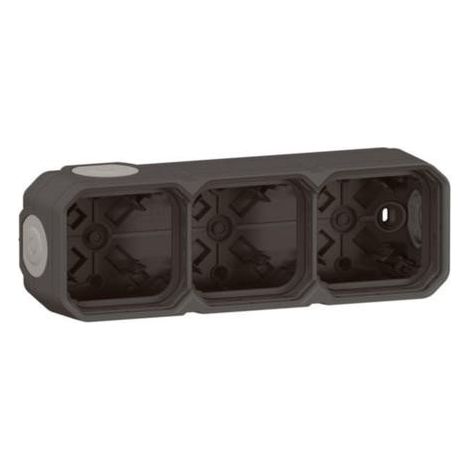 Legrand 069603L Caja saliente con terminales, 3 posiciones horizontales y verticales, Plexo antracita