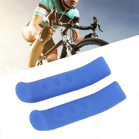 Manchon Ergonomique en Silicone pour Poignée de Frein de Vélo, Couvre Levier de Frein pour VTT et Vélo de Route Bleu (1/5)