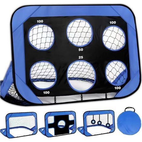 Porta da calcio pieghevole per bambini, con borsa per il trasporto, 4 modalità, 120 x 80 x 80 cm, per giardino, cortile e spiaggia (1/5)