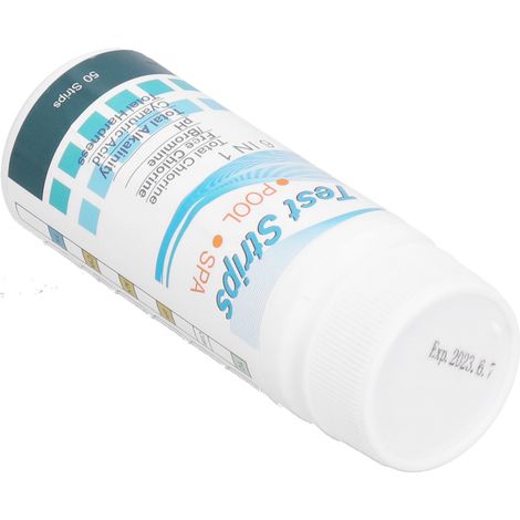 50 bandelettes de test d'eau 6 en 1 (pH, dureté) pour piscine, aquarium et bassin. (1/5)