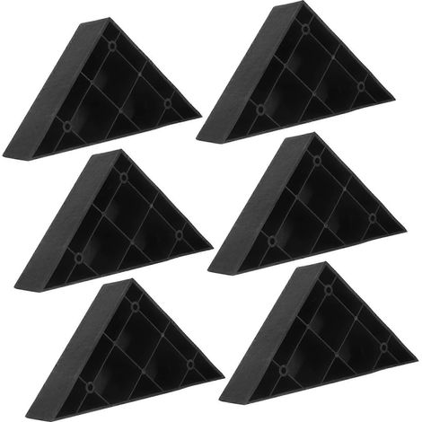 Huit pieds de meubles triangulaires en plastique avec vis, pieds modernes rehausseurs de canapé pour une stabilité accrue. (1/5)