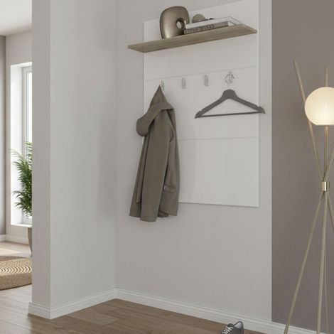 Appendiabiti Montese, set Fissaggio a Muro Incluso, 4 Ganci, Installazione a Muro, 114h cm Bianco (1/5)