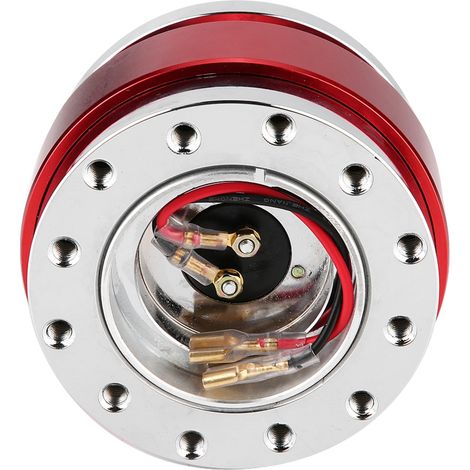 Kit de fixation rapide pour volant et moyeu de roue de voiture (avec vis) (rouge) (1/5)