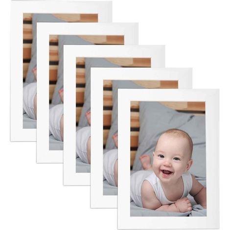 Lot de 5 cadres photo blancs - 10 x 15 cm (1/5)