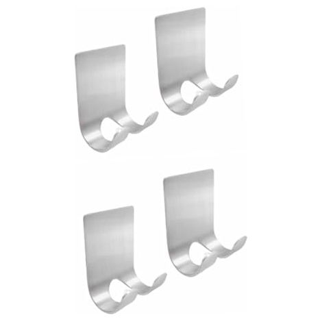4pcs Steel Wall Stickers for Shaver Coat Hat and Keys Resistant Corrosion and Scratch Resistant Easy Installation Silver (1/5)
