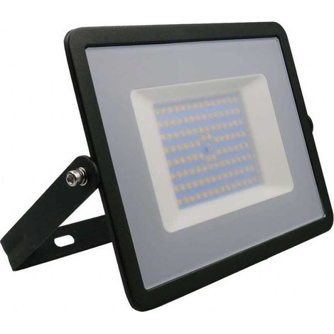 V-TAC VT-40101 Faro led smd 100W proiettore corpo nero - luce bianco freddo 6500K E-Series ultra slim IP65 - sku 215966