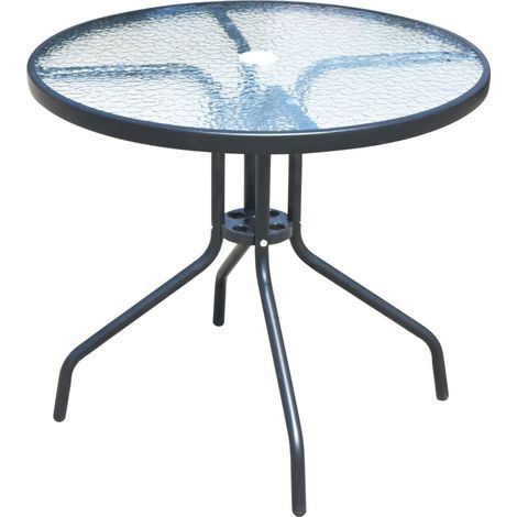 Mobilier de salle à manger d'extérieur 5 pcs,Salon de jardin Acier Noir CFW94260 (1/5)