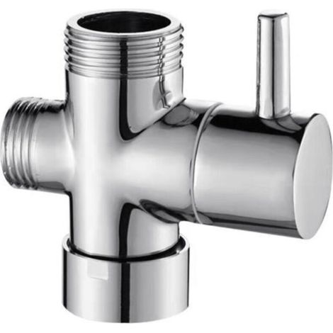 3-Way Valve in Solid Brass G1/2" Hand Shower Shower Components Universal Fittings, Chrome DSF007 (1/5)