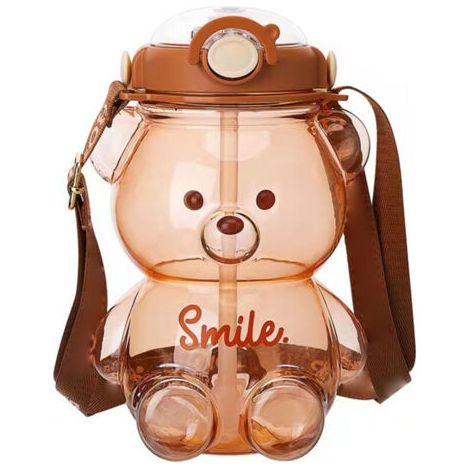 Gourde Isotherme Enfant avec Paille, Sangle Réglable et Anneau Portatif - Idéale pour Voyages et Activités Extérieures (1/5)