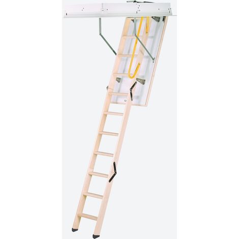Escalier escamotable 120x70cm – Hauteur sol-plafond 280cm – 12 marches en sapin – Capacité de charge 150kg – Installation rapide – Sogem