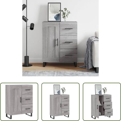 Holzwerkstoff - Sideboard Grau Sonoma 69,5x34x90 cm Holzwerkstoff (1/5)