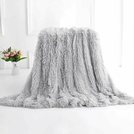 Green Mobility-160  200 cm Couverture en peluche super douce et chaude en polaire double face (gris) (1/5)