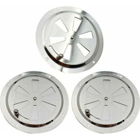 Morceau de grille de ventilation ronde, rosace de ventilation en acier inoxydable, grille de ventilation de 125 mm, ouverture de ventilation réglable, pour fumeurs, mobil-homes (1/4)