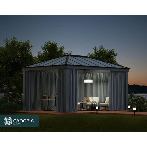 Canopia set de Cortinas para Dallas 3.6x5 m Cenador Gris Oscuro