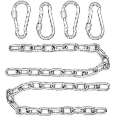 2x50cm Chaîne de Chaise Suspendue 230kg 4 Mousquetons Balançoire Hamac (1/5)