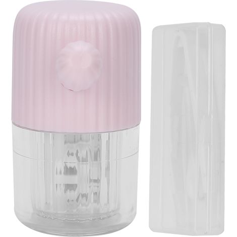 Étui rotatif rose pour nettoyage manuel de lentilles de contact, dispositif portable et mignon de lavage de lentilles (1/5)
