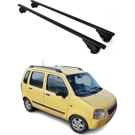 OMAC Barres de toit pour Suzuki R+ 2000-2010 – TÜV / DIN 75302:2019 – Antivol inclus – Charge max 75 kg – 2 barres Noir (1/4)