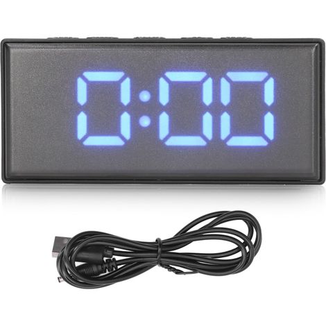 Beyamis Réveil électronique à rétroéclairage LED bleu, économe en énergie, idéal pour chambre à coucher ou en résidence étudiante. (1/5)
