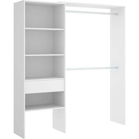 DEKIT - Kit Vestidor para dormitorio con 1 cajón color Blanco 187x160x40 cm Modelo SUIT
