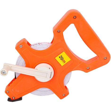 Mètre ruban ouvert en fibre de verre vinyle avec double échelle (pouce/métrique), poignée ergonomique, capacité de 100 mètres, résistant à l'eau pour campus, construction et paysage (20 m) (1/5)