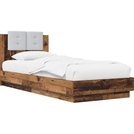 Bettgestell mit LED Altholz 80 x 200 cm Holzwerkstoff vidaXL (1/5)