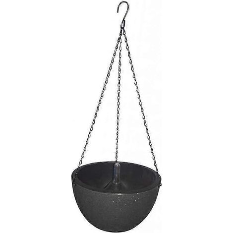 Selbstbewässernder Hängepflanztopf für drinnen und draußen, Kunststoffkorb mit Wasserstandsanzeige-Dark Grey (1/5)