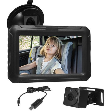 1080P HD Baby Car Backseat Safety Camera, USB Plug and Play, Easy to Install, HD Night Vision, 150° Wide Angle (1/5)