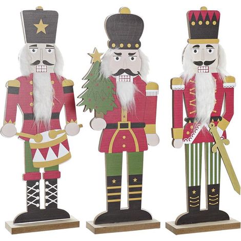Decorazione Natalizia DKD Home Decor MDF Schiaccianoci (13 x 5 x 41 cm) (3) (3 Unità) (1/3)