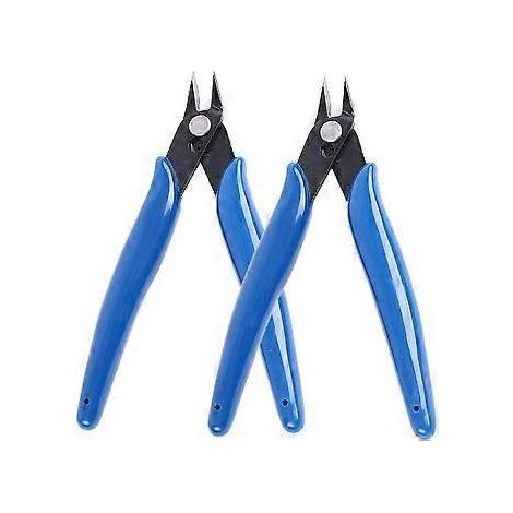 Lot de 2 pinces coupantes de précision pour câbles électriques en cuivre et plastique, ciseaux à dénuder, pince diagonale, outil pour la fabrication de bobines et la création de bijoux. (1/5)