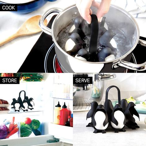 Eierkocher in Pinguinform zum Kochen von weichen oder hartgekochten Eiern (1/3)