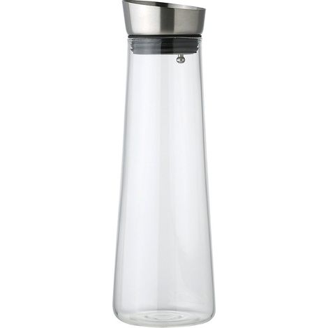 Pichet en Verre avec Bouchon en Métal 1,2 L Carafe Transparente 9,8 x 9,8 x 30,2 cm - PANGIVO (1/3)