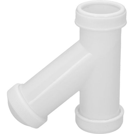 Siphon Y - 1 1/2 Pouces - Sortie Ø40 mm - Pour Tubes Lisses En PVC Blanc - 40x125x135 mm (1/4)