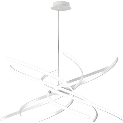 Sospensione Moderna Tornado Alluminio Bianco Led 69W D.80Cm Luce Calda (1/4)