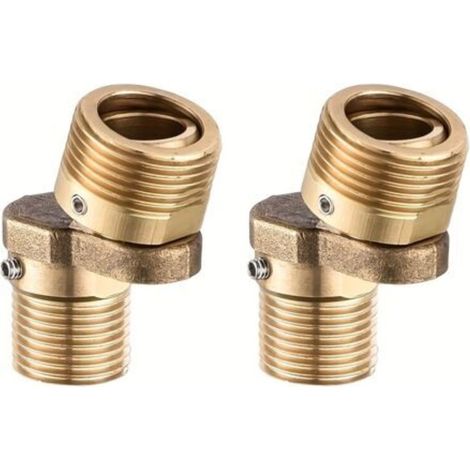 Lot de 2 Adaptateurs de Robinet en Cuivre – Bec Courbé à Angle Incliné pour Salle de Bain et Tuyau d’Arrosage de Jardin (1/5)